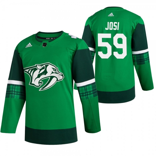 Predators Roman Josi #59 Green 2020 St. Patrick's Day Authentic Player Jersey