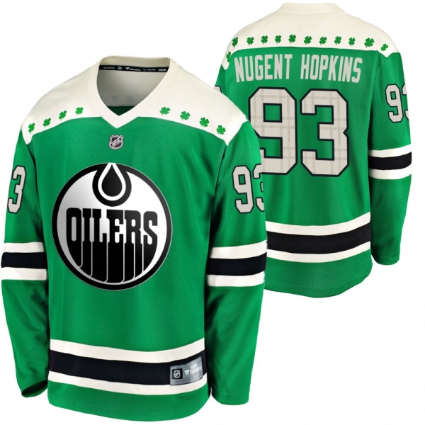 Edmonton Oilers Ryan Nugent-Hopkins #93 Green 2020 St. Patrick's Day Breakaway Jersey