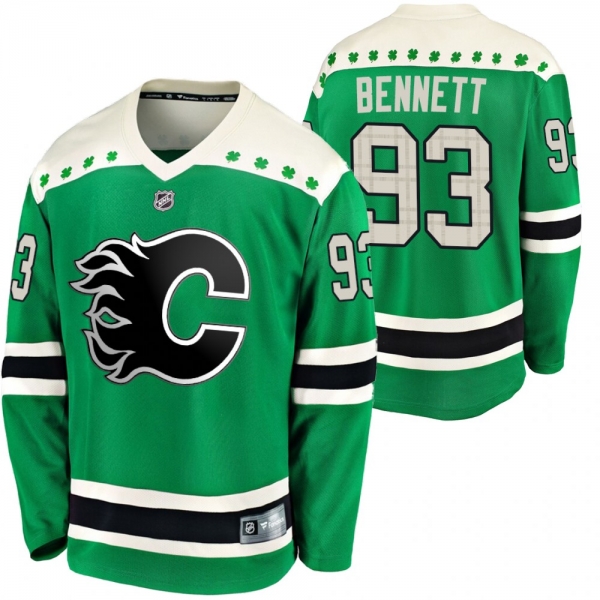 Calgary Flames Sam Bennett #93 Green 2020 St. Patrick's Day Breakaway Jersey