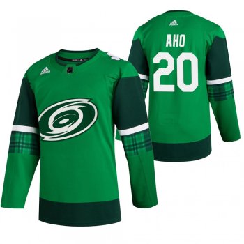 Hurricanes Sebastian Aho #20 Green 2020 St. Patrick's Day Authentic Player Jersey