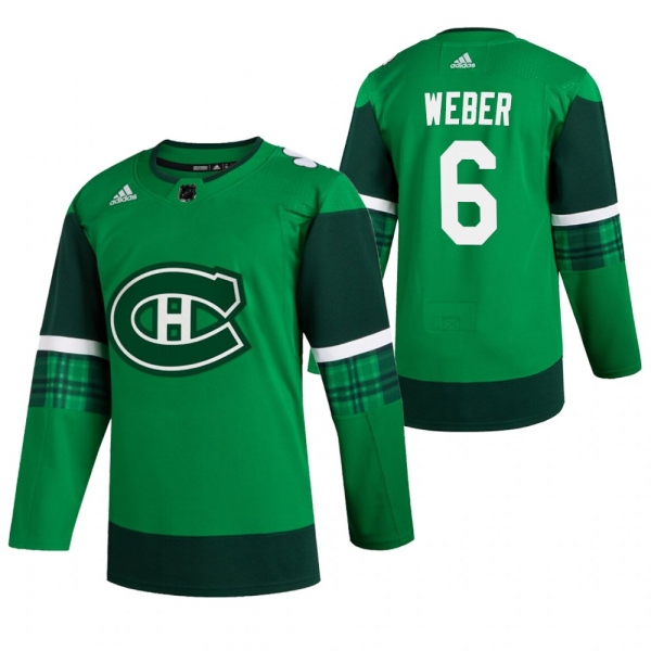 Canadiens Shea Weber #6 Green 2020 St. Patrick's Day Authentic Player Jersey