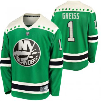 Islanders Thomas Greiss #1 Green 2020 St. Patrick's Day Replica Player Jersey