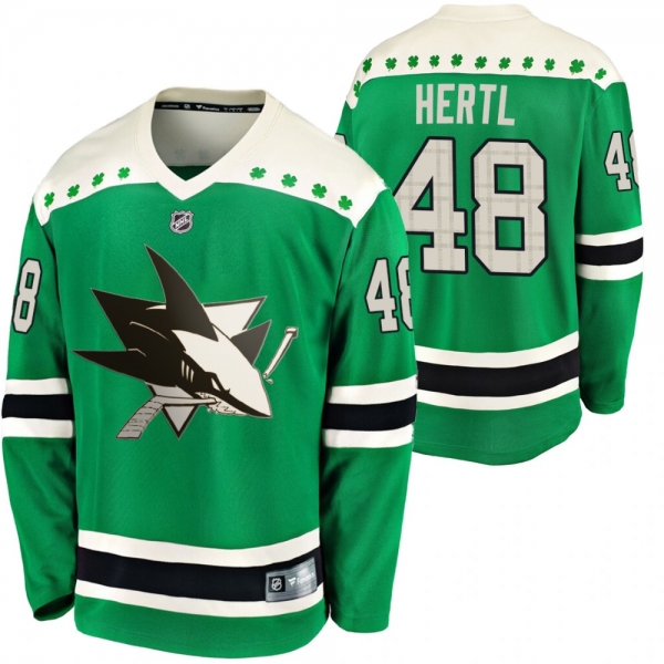 Sharks Tomas Hertl #48 Green 2020 St. Patrick's Day Replica Player Jersey