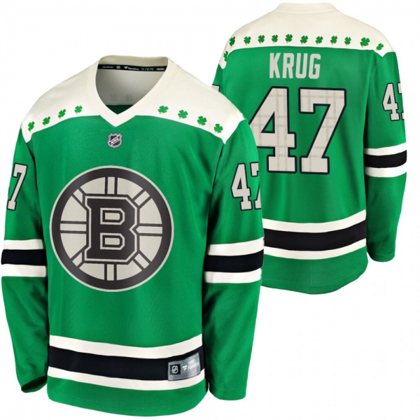 Bruins Torey Krug #47 Green 2020 St. Patrick's Day Replica Player Jersey