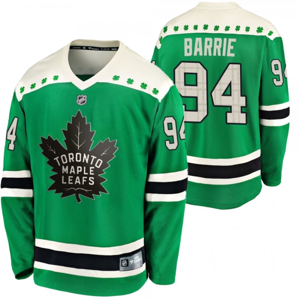 Maple Leafs Tyson Barrie #94 Green 2020 St. Patrick's Day Replica Player Jersey