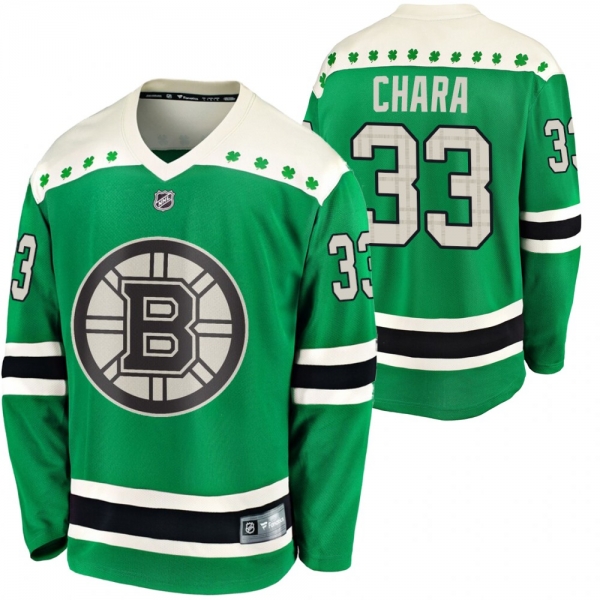 Bruins Zdeno Chara #33 Green 2020 St. Patrick's Day Replica Player Jersey