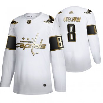 Washington Capitals #8 Alexander Ovechkin White NHL Golden Edition Authentic Jersey