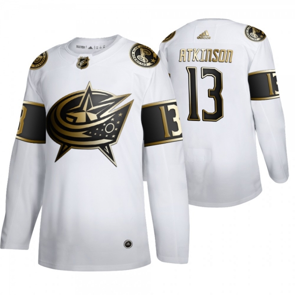 Cam Atkinson Columbus Blue Jackets White NHL Golden Edition Authentic Jersey