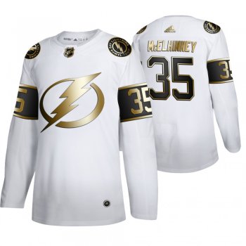 Curtis McElhinney Tampa Bay Lightning White NHL Golden Edition Authentic Jersey