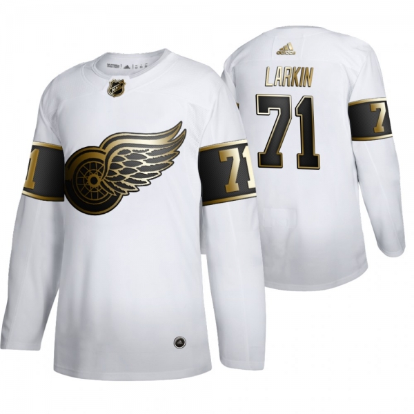 Detroit Red Wings #71 Dylan Larkin White NHL Golden Edition Authentic Jersey