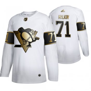 Pittsburgh Penguins #71 Evgeni Malkin White NHL Golden Edition Authentic Jersey