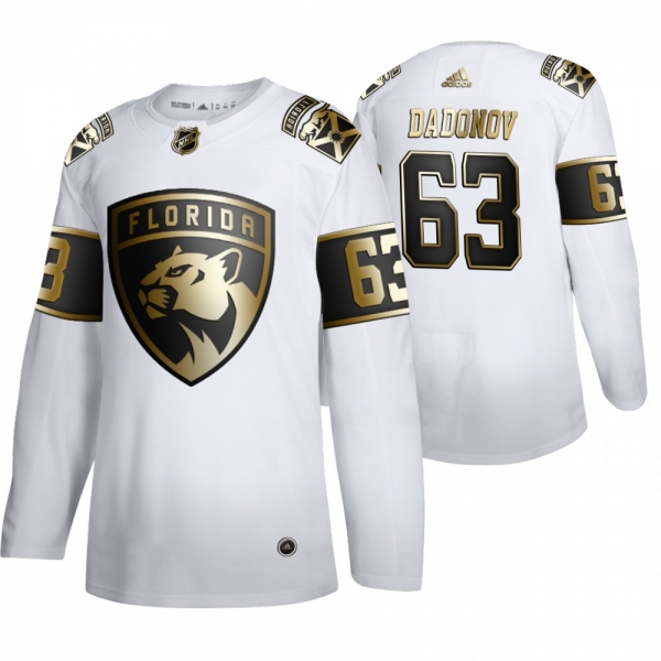 Florida Panthers #63 Evgenii Dadonov White NHL Golden Edition Authentic Jersey