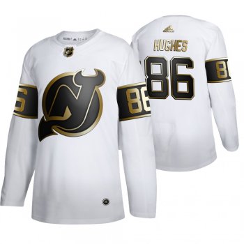 Jack Hughes New Jersey Devils White NHL Golden Edition Authentic Jersey