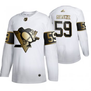 Jake Guentzel Pittsburgh Penguins White NHL Golden Edition Authentic Jersey