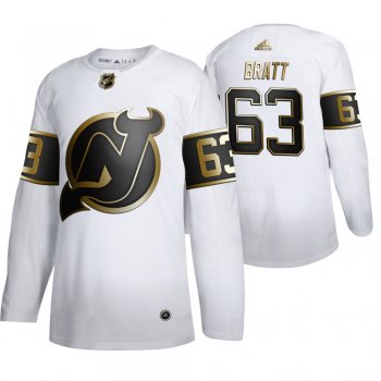 Jesper Bratt New Jersey Devils White NHL Golden Edition Authentic Jersey