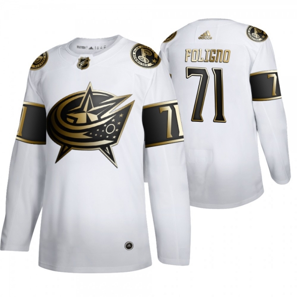 Nick Foligno Columbus Blue Jackets White NHL Golden Edition Authentic Jersey