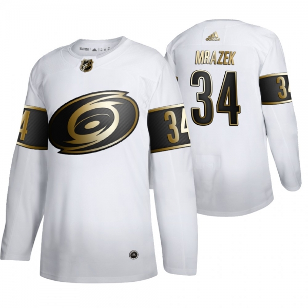 Petr Mrazek Carolina Hurricanes White NHL Golden Edition Authentic Jersey