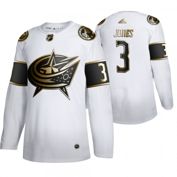 Seth Jones Columbus Blue Jackets White NHL Golden Edition Authentic Jersey