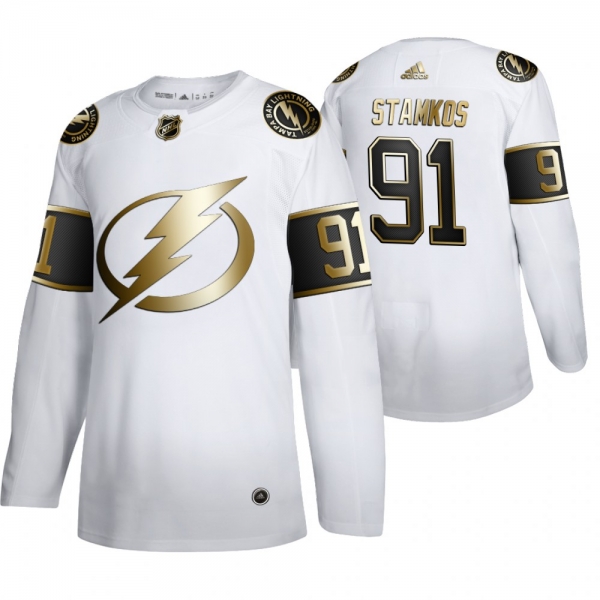 Steven Stamkos Tampa Bay Lightning White NHL Golden Edition Authentic Jersey