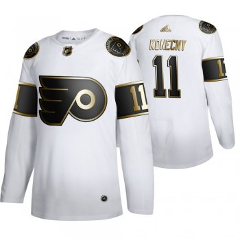 Travis Konecny Philadelphia Flyers White NHL Golden Edition Authentic Jersey