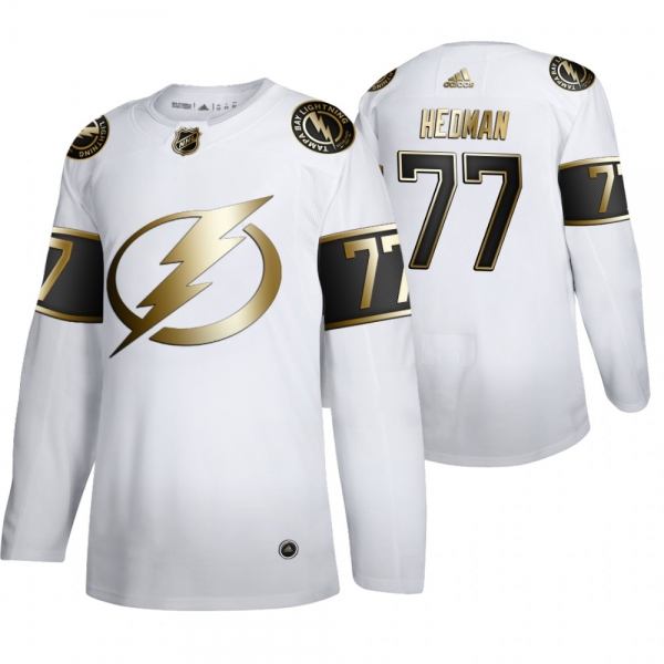 Tampa Bay Lightning #77 Victor Hedman White NHL Golden Edition Authentic Jersey