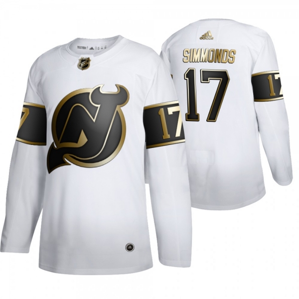 Wayne Simmonds New Jersey Devils White NHL Golden Edition Authentic Jersey