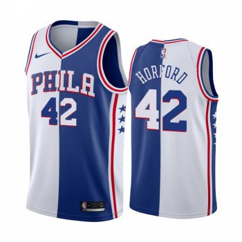 76ers Al Horford #42 Split Blue White Jersey