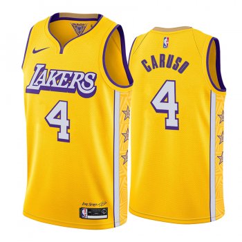 Lakers Alex Caruso #4 Split Yellow Purple Jersey