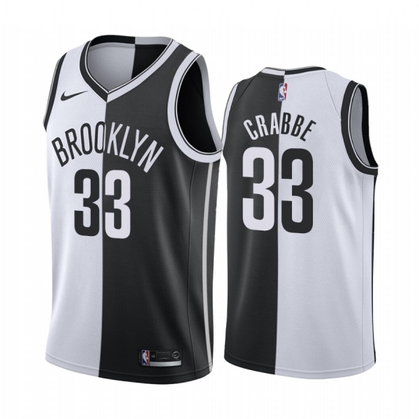 Nets Allen Crabbe #33 Split Black White Jersey