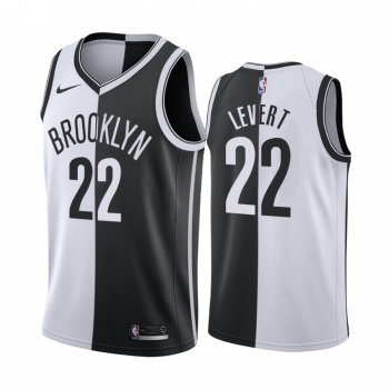 Nets Caris LeVert #22 Split Black White Jersey