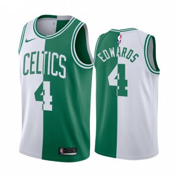 Celtics Carsen Edwards #4 Split White Green Jersey