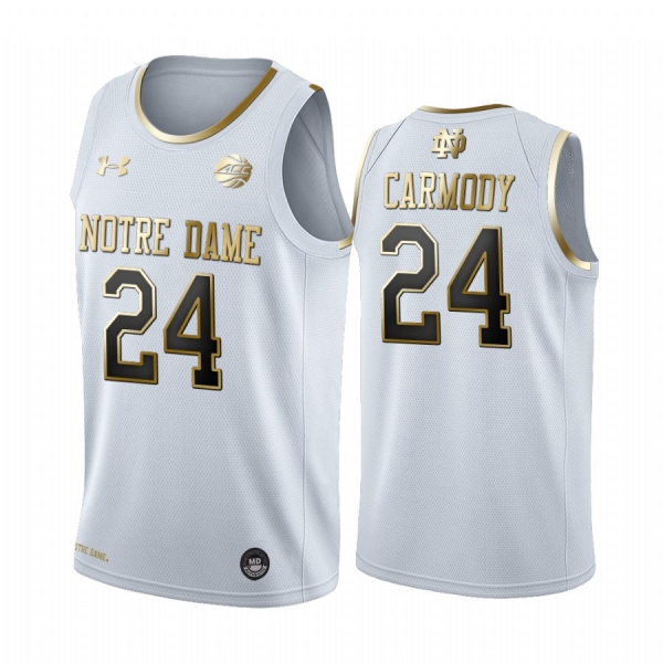 Notre Dame Fighting Irish Robby Carmody White Golden Edition Limited Jersey College Basketball