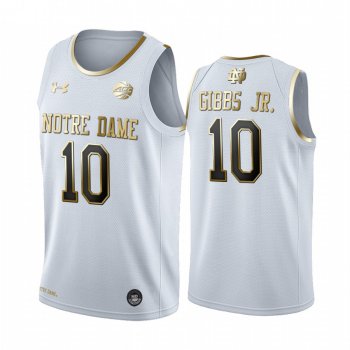 Notre Dame Fighting Irish TJ Gibbs Jr. White Golden Edition Limited Jersey College Basketball