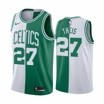 Celtics Daniel Theis #27 Split White Green Jersey