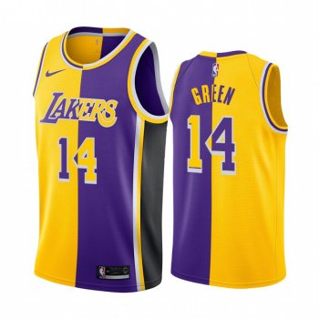 Lakers Danny Green #14 Split Yellow Purple Jersey