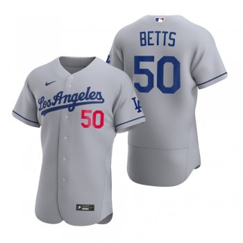 Men's Los Angeles Dodgers Mookie Betts Nike Gray Authentic 2020 Away Jersey