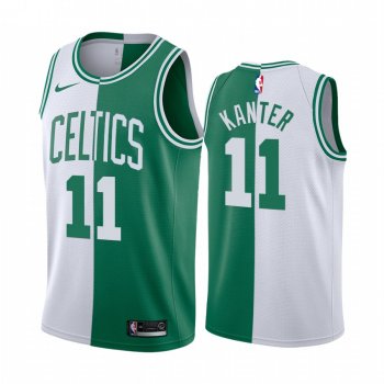 Celtics Enes Kanter #11 Split White Green Jersey