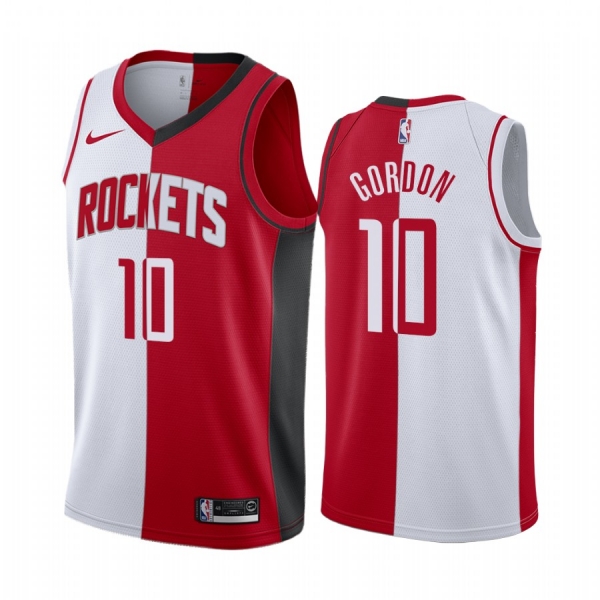 Rockets Eric Gordon #10 Split White Red Jersey