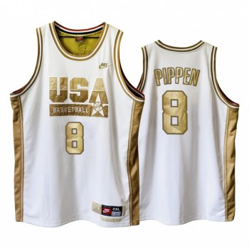 USA Scottie Pippen Dream Team White 1992 Olympics Basketball Golden Limited Edition Jersey