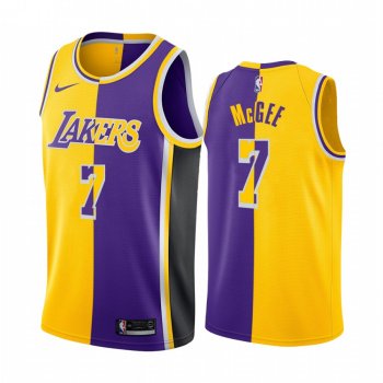 Lakers JaVale McGee #7 Split Yellow Purple Jersey