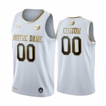 Custom Notre Dame Fighting Irish White Golden Edition Limited Jersey College Basketball