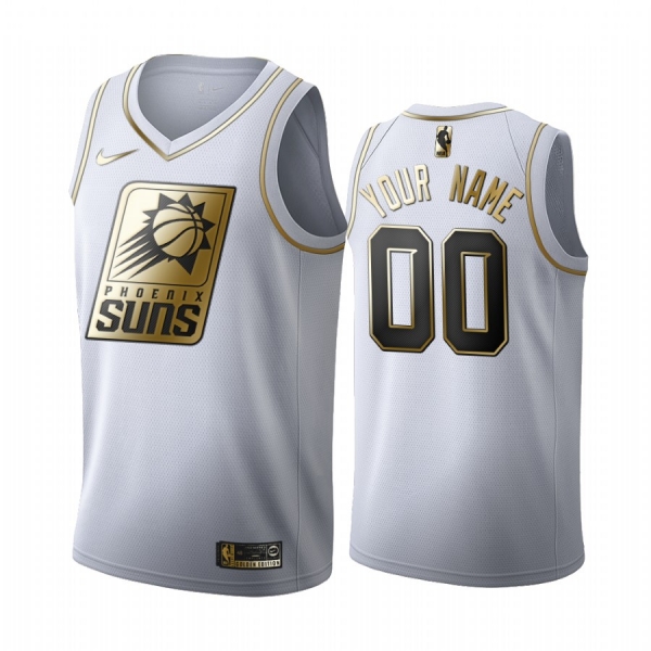 Custom #00 Phoenix Suns White Golden Edition Jersey