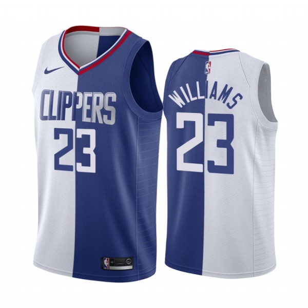 Clippers Lou Williams #23 Split White Blue Jersey