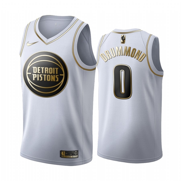 Andre Drummond #0 Detroit Pistons White Golden Edition Jersey