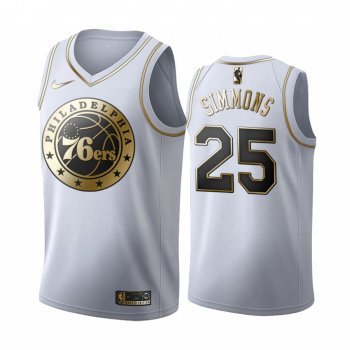 Ben Simmons #25 Philadelphia 76ers White Golden Edition Jersey