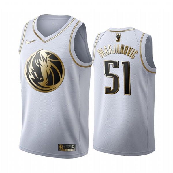 Boban Marjanovic #51 Dallas Mavericks White Golden Edition Jersey