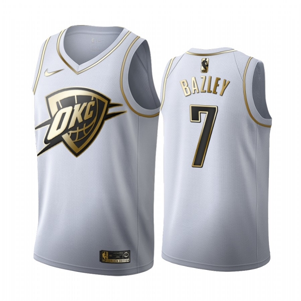 Darius Bazley #7 Oklahoma City Thunder White Golden Edition Jersey