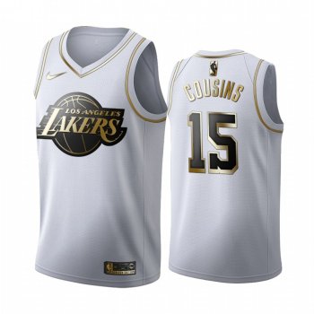 DeMarcus Cousins #15 Los Angeles Lakers White Golden Edition Jersey