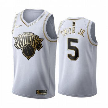 Dennis Smith Jr. #5 New York Knicks White Golden Edition Jersey