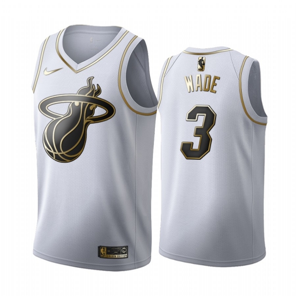 Dwyane Wade #3 Miami Heat White Golden Edition Jersey